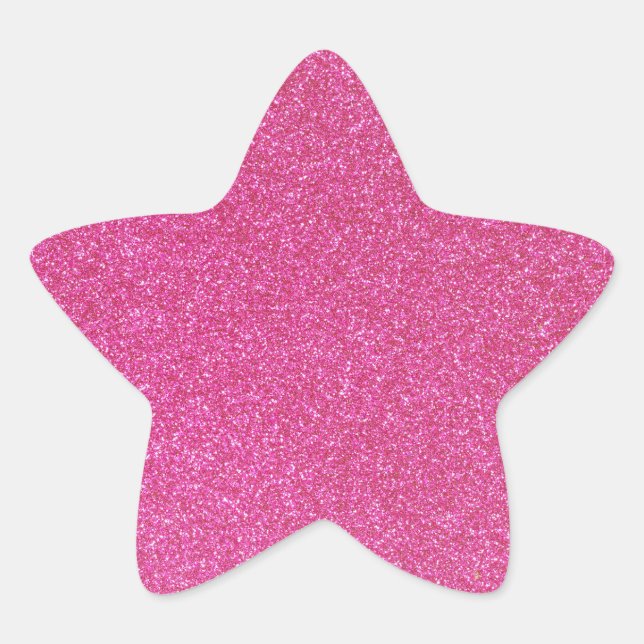 06 Pink Glitter Print Sparkles Star Star Sticker (Front)