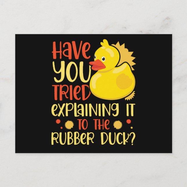 06.Rubber duck for a Duck Lovers Announcement Postcard (Front)