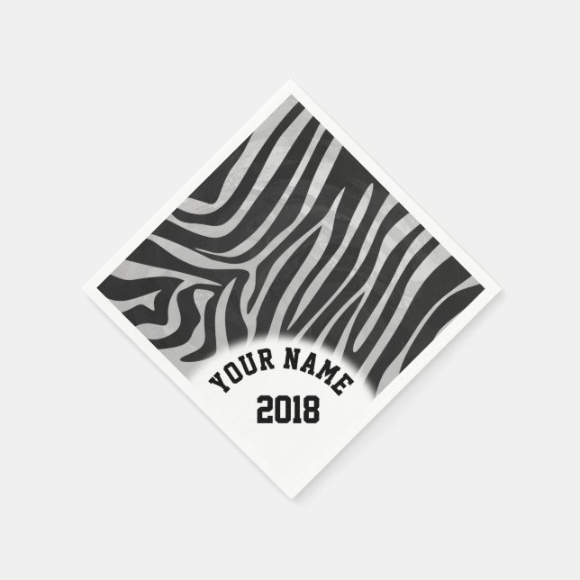 06of12 Black and white Zebra Themed Napkins (Corner)