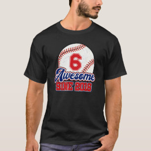06th Birthday Baseball Player 06 Years Old Vintage T-Shirt