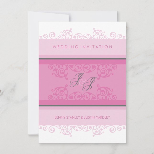 070 Jenny+Justin :: WEDDING INVITES :: curls 2P (Front)