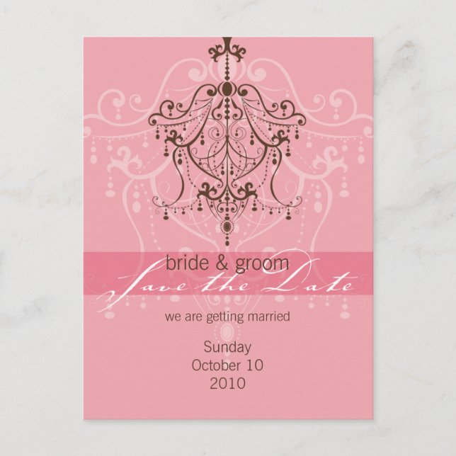 071 Skye :: SAVE THE DATE POSTCARD :: chandelier (Front)