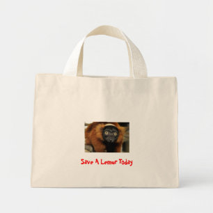 080725-red-ruffed-02, Save A Lemur Today Mini Tote Bag