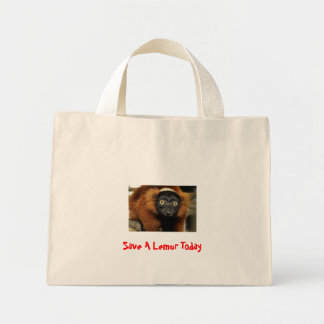 080725-red-ruffed-02, Save A Lemur Today Mini Tote Bag