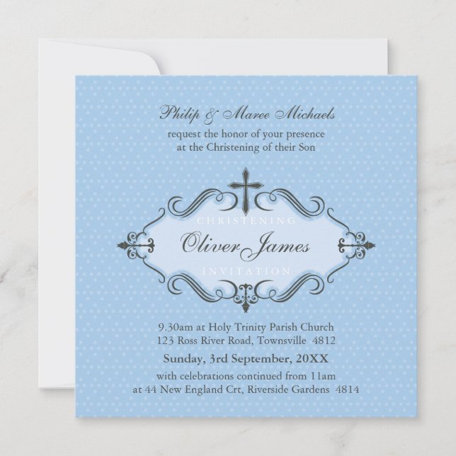 080 Sadia :: CHRISTENING INVITES :: viva 7SQ (Front)