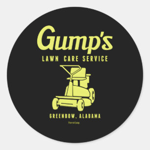 088371 Forrest Gump Lawn Care Service Classic Round Sticker