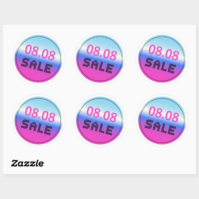 08.08 Sale Sticker With A Holographic Gradient (Sheet)