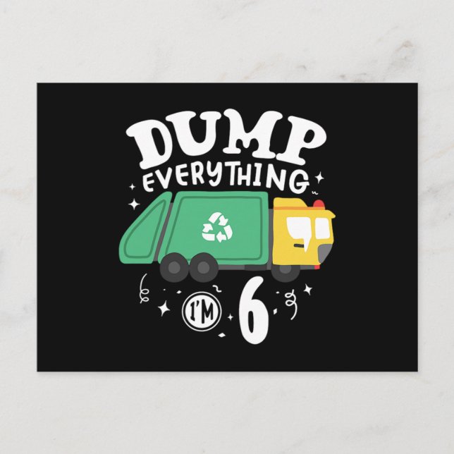 08.Garbage Truck for a Garbage Trucks Fan Invitation Postcard (Front)