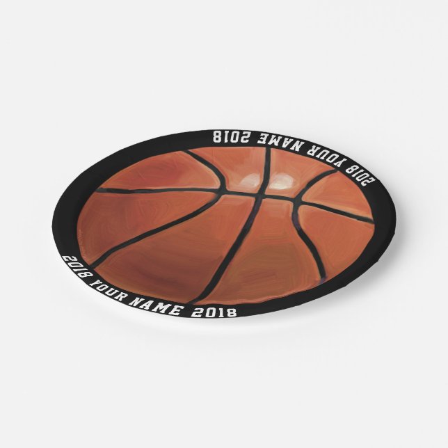 08of12 Basketball Custom Party Plate (Angled)