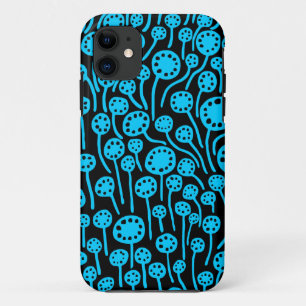 090512 Sky Blue on Black iPhone 11 Case