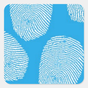 090906-investigation BLUE FINGERPRINTS DETECTIVE Square Sticker
