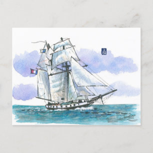 (097) La Recouvrance Tall Ship Postcard