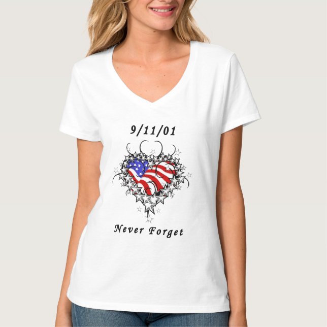 09/11/01 Never Forget Patriotic T-Shirt (Front)