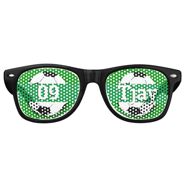 09 name Soccer retro Shades /Fun Party Sunglasses (Front)