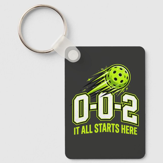 0-0-2 Pickleball Keychain - Funny Score Gift (Front)