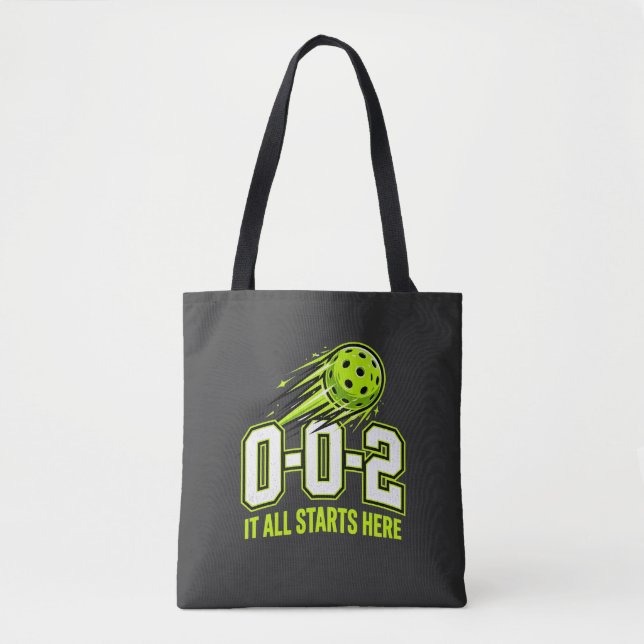 0-0-2 Pickleball Tote Bag - Funny Score Gift (Front)