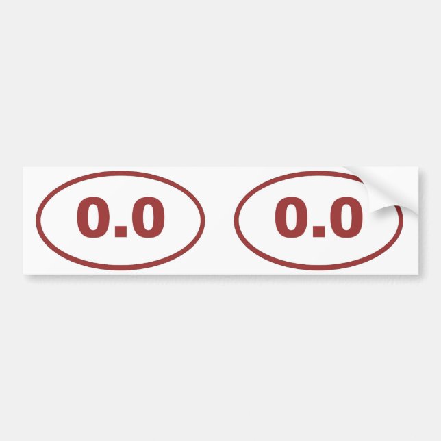 0.0 oval bumper sticker (Front)