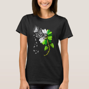 0 Be Kind Butterfly Green Sunflower Mental Health T-Shirt