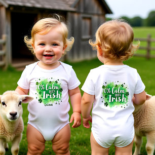 0% Calm, 100% Irish for Spirited Sprouts Baby Bodysuit