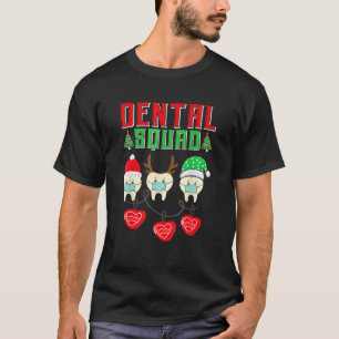 0 Christmas Dental Squad Teeth With Mask Dentist T-Shirt
