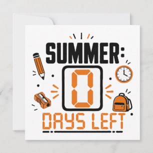 0 Days Left School Countdown Design Card