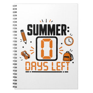 0 Days Left School Countdown Design Notebook