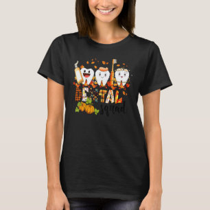 0 Dental Squad Pumpkin Cute Teeth Thanksgiving Den T-Shirt