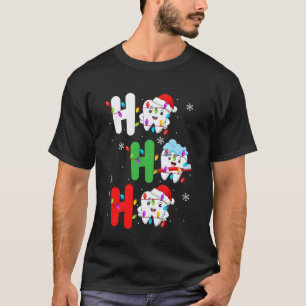 0 Dentist Christmas Ho Ho Ho Teeth Dental Funny To T-Shirt