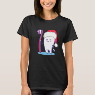 0 Dentist Dental Assistant Christmas Tooth Santa T-Shirt