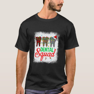0 Dentist Hygienist Christmas Dental Squad Leopard T-Shirt