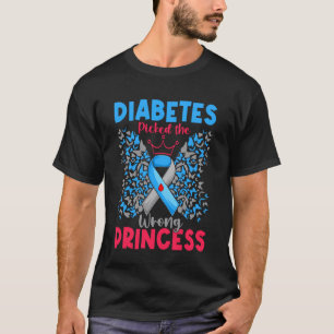 0 Diabetes Picked The Wrong Princess T1D Warriors T-Shirt