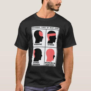 0 Different Types Of Headaches Dentistry Tooth De T-Shirt