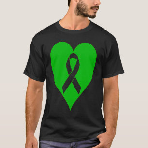 0 Heart Mental Health Awareness Green Ribbon Suppo T-Shirt