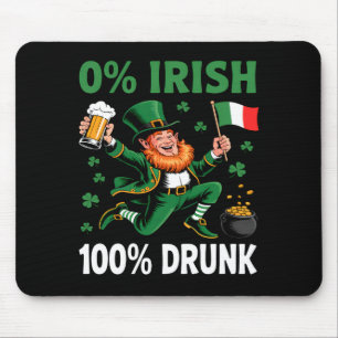 0% irish 100% father funny st patricks day drinkin mouse mat