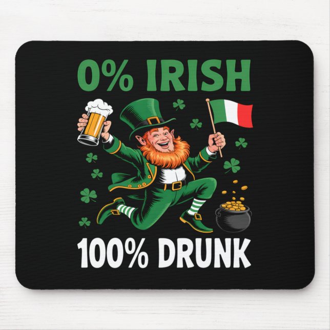 0% irish 100% father funny st patricks day drinkin mouse mat (Front)