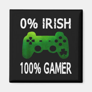 0% Irish 100% Gamer Funny St Patricks Day Video Ga Magnet