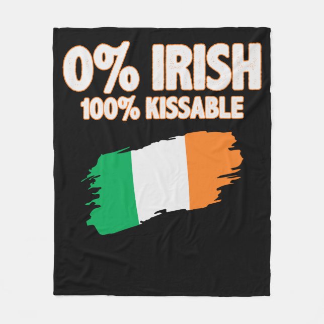 0% Irish 100% Kissable Fleece Blanket (Front)