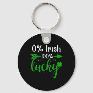 0% Irish 100% Lucky St Patricks Day Kiss Me I'm No Key Ring