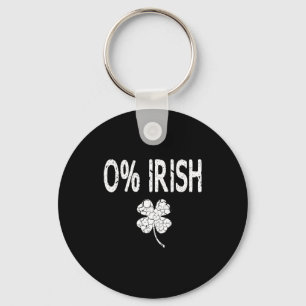 0% Irish Funny St. Patrick's Day Shamrock Men Wome Key Ring