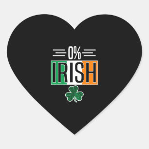 0 Irish St Patricks Day Irish Zero Percent Shmaroc Heart Sticker