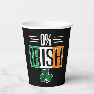 0 Irish St Patricks Day Irish Zero Percent Shmaroc Paper Cups