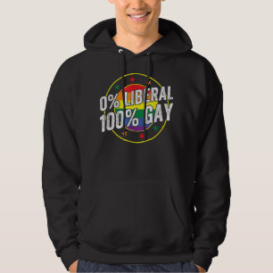 0 Liberal 100 Gay LGBT Design for Conservatives Hoodie
