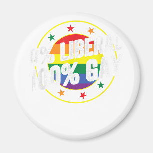 0 Liberal 100 Gay LGBT Design for Conservatives Magnet