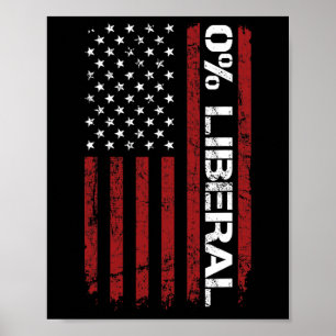 0% Liberal Zero Percent Anti Liberal - Funny Repub Poster