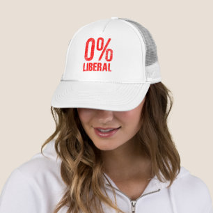 0% Liberal, Zero Percent Liberal, anti liberal Trucker Hat
