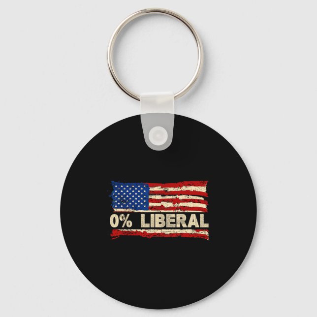 0% Liberal Zero Percent Liberal Republican Flag  Key Ring (Front)