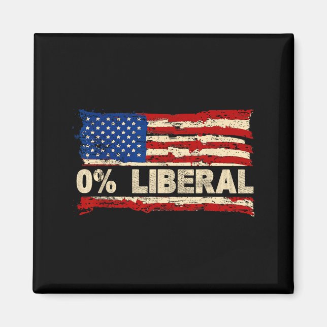 0% Liberal Zero Percent Liberal Republican Flag  Magnet (Front)