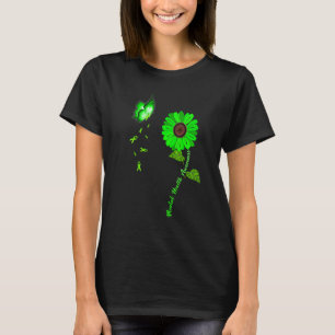 0 Mental Health Awareness Green Butterfly Sunflowe T-Shirt