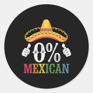 0% Mexican Cinco De Mayo Fiesta Colourful Sombrero Classic Round Sticker
