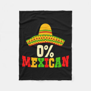 0% mexican cinco de mayo fiesta sombrero funny men fleece blanket